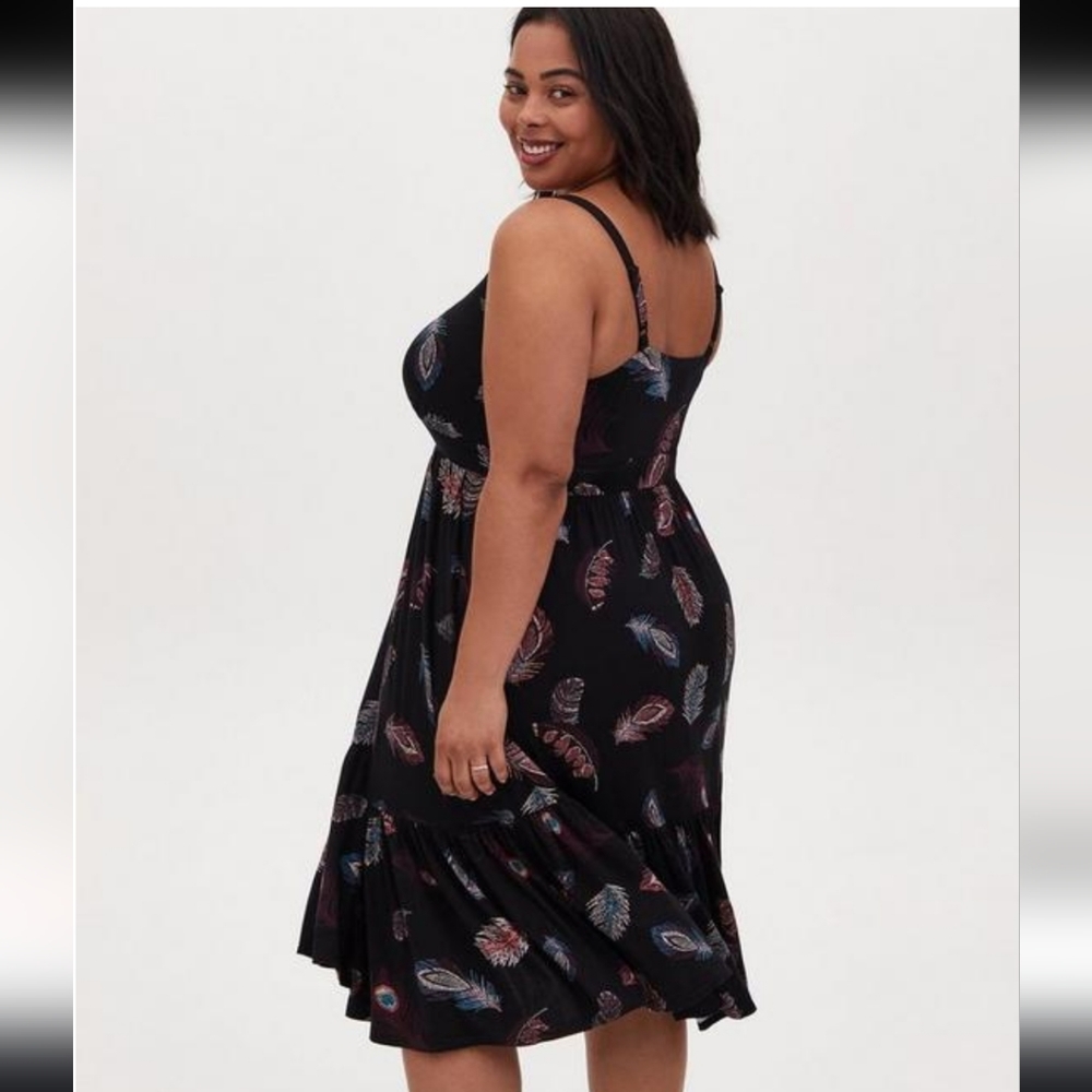 Torrid Super Soft Tiered Dress Black Size 1